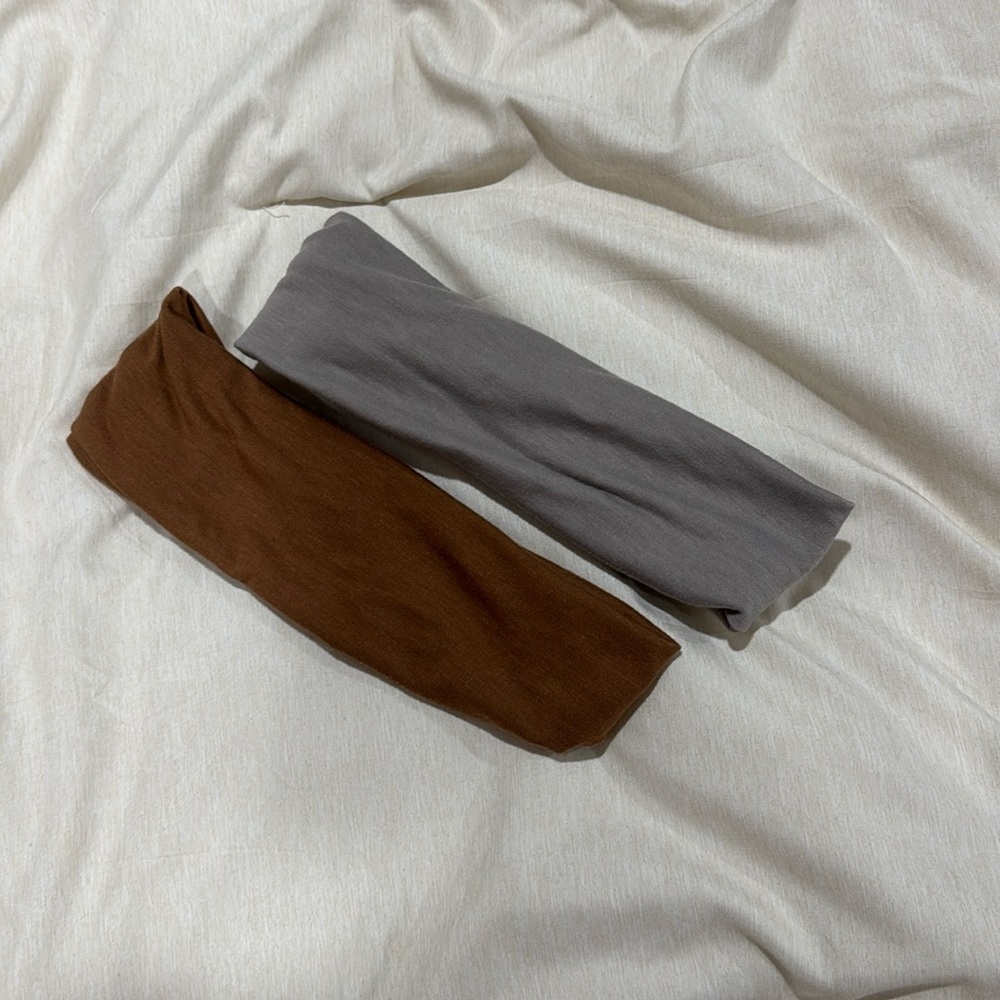 Set of 2 cloth headbands
Brown / Grey